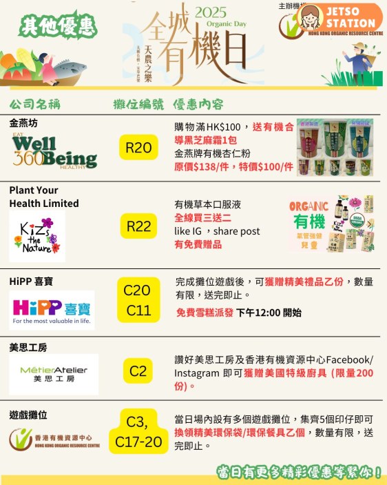 2025 全城有機日 $1蚊有機蔬菜包 免費派發雪糕 免費送精美禮品