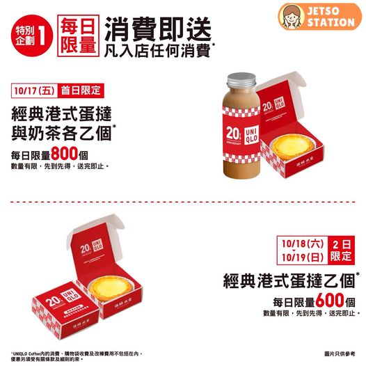 UNIQLO香港一號店重新開業 送經典港式蛋撻及奶茶