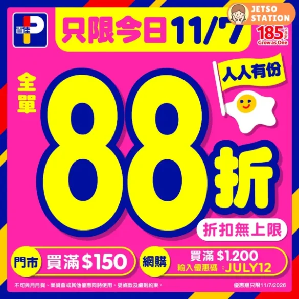 百佳：今日最抵優惠 (11/7)